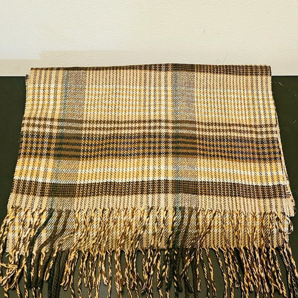 Brown Plaid Unisex Scarf - Picture 4 of 5